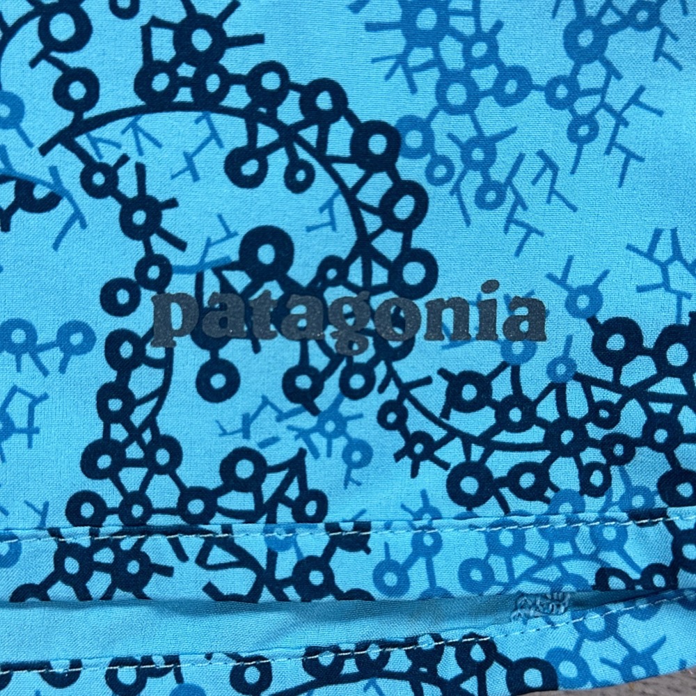 Patagonia Skort Women Large Blue Floral Activewear Running Hiking Outdoor Summer - Picture 4 of 10